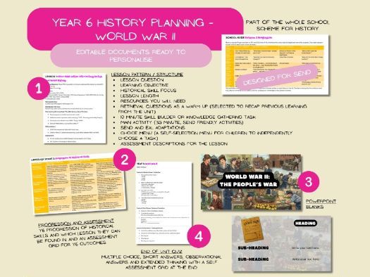 Year 6 History unit World War 2 The People's War planning SEND supportive