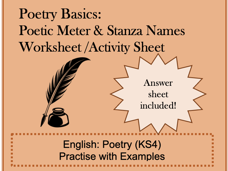 Poetry Basics: Meter and Stanza Names (KS4/KS5)
