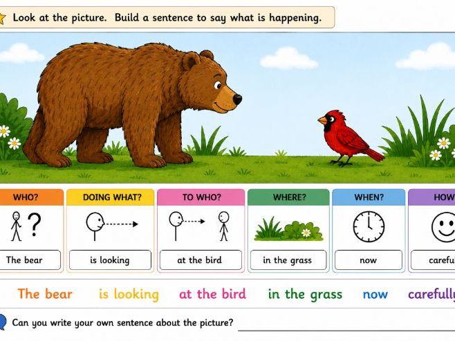 Colourful semantics - Brown bear, brown bear