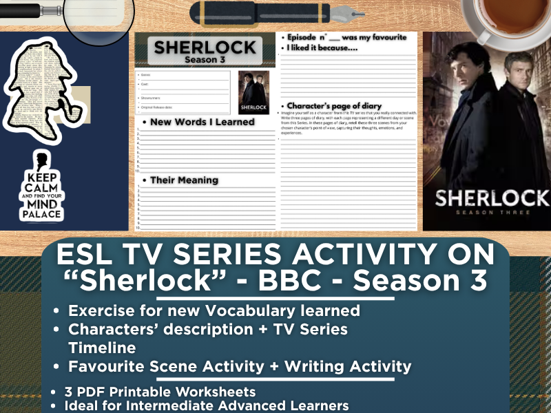 ESL TV Series Activity Worksheets on "Sherlock" - Season 3 - BBC