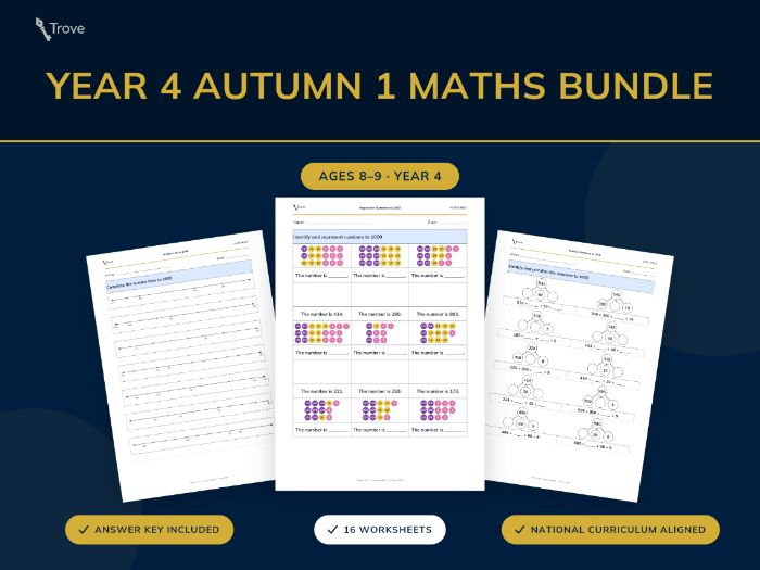 Year 4 Autumn Maths Bundle