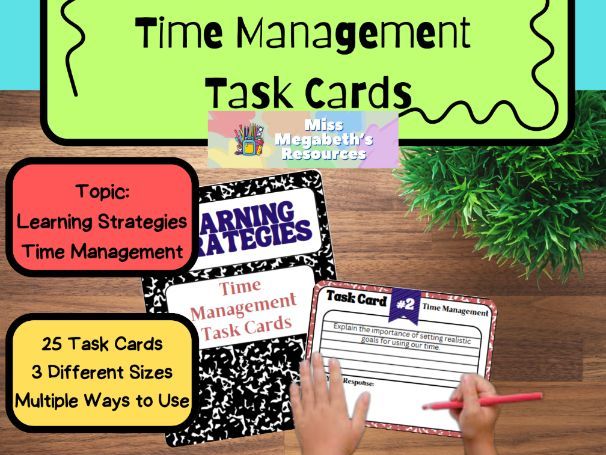 Learning Strategies: Time Management Task Cards (MS & HS Special Education)