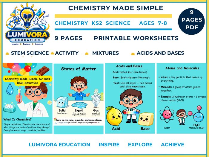 Chemistry Made Simple for Kids | States of Matter, Atoms, Reactions & More (Ages 7–8, KS2)