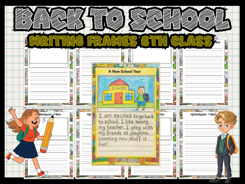 Back to School Writing Frames 6th Grade | First Day Reflections & Goal Setting