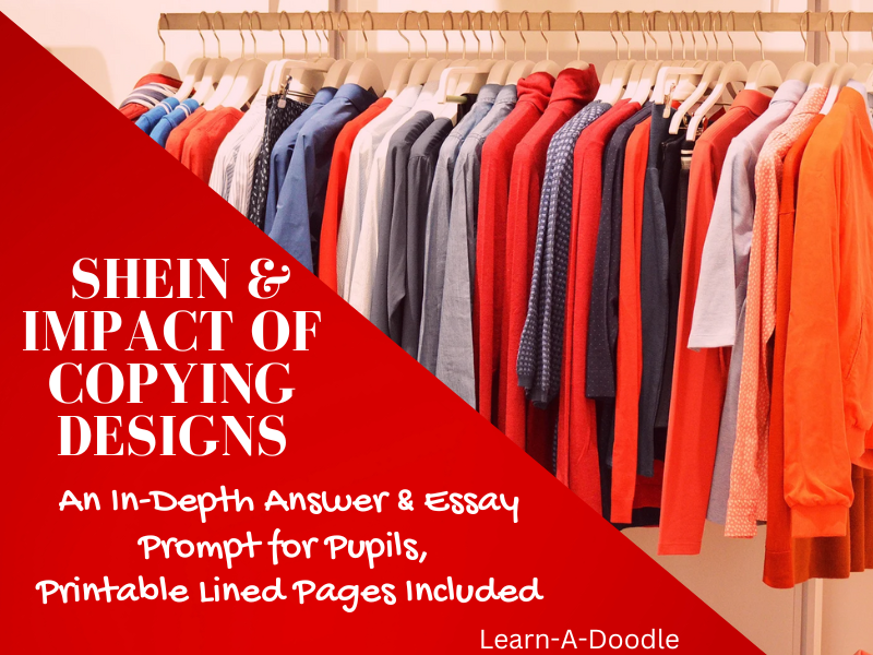 SHEIN & Impact of Copying Designs: Sample Answer & Essay Prompt Printable Pages