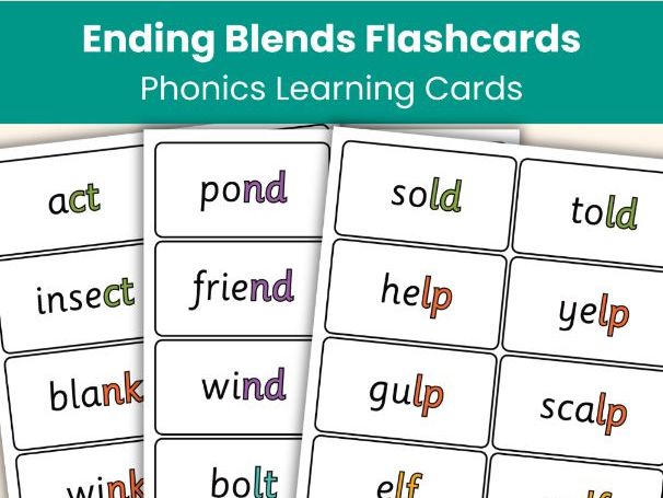 Ending Blends Flashcards | Printable Word Cards | Phonics Resource