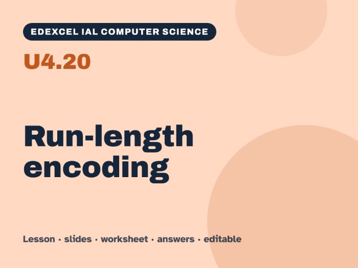 Edexcel IAL Computer Science – U4.20 Run-length encoding – Lesson & Worksheet