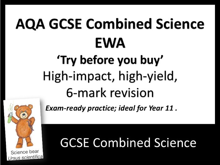 FREE AQA GCSE Combined Science 6-Mark EWA Try Before You Buy