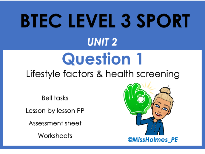 BTEC Sport Level 3 Unit 2 Teaching Resources