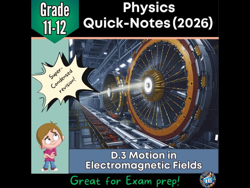 IB DP Physics: D.3 Motion in Electromagnetic Fields – Condensed Topic Notes (2026)