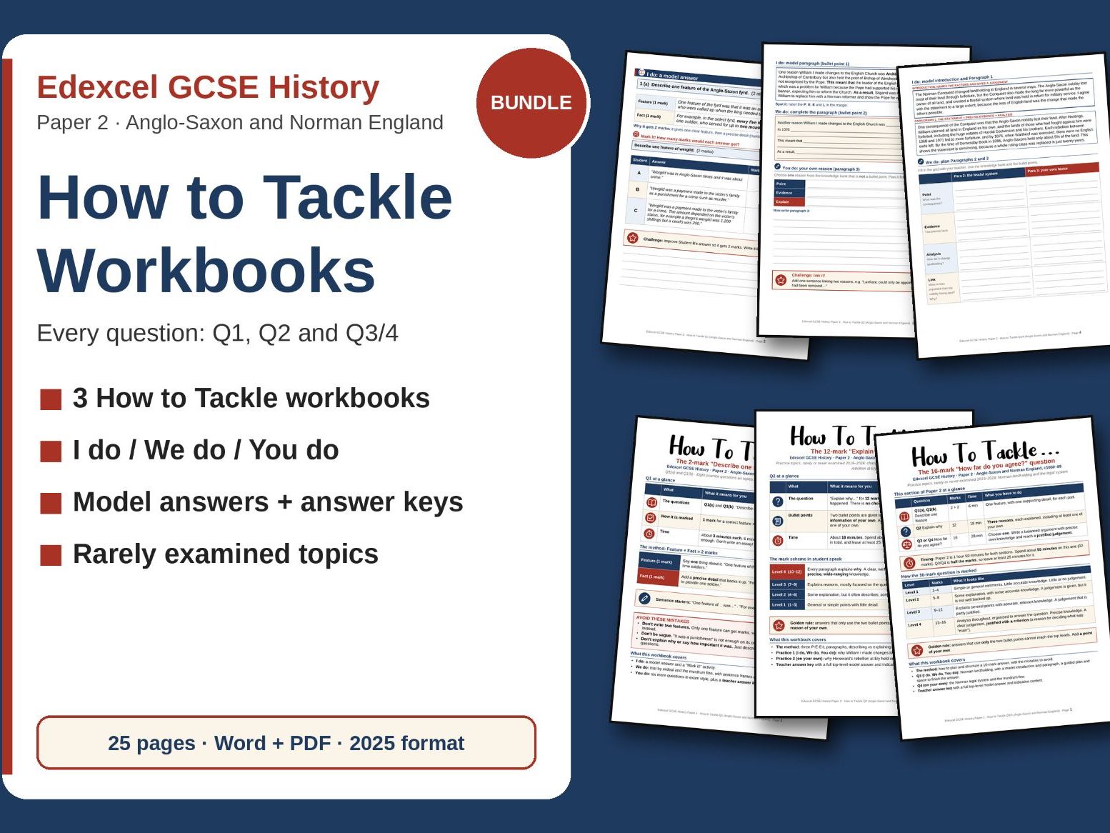 Edexcel GCSE Anglo-Saxon/Norman England: How to Tackle Every Question Bundle (2025 format)