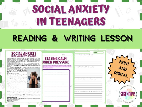 Social Anxiety in Teens | NO PREP READING COMPREHENSION & WRITING LESSON |  KS3 | Mental Health