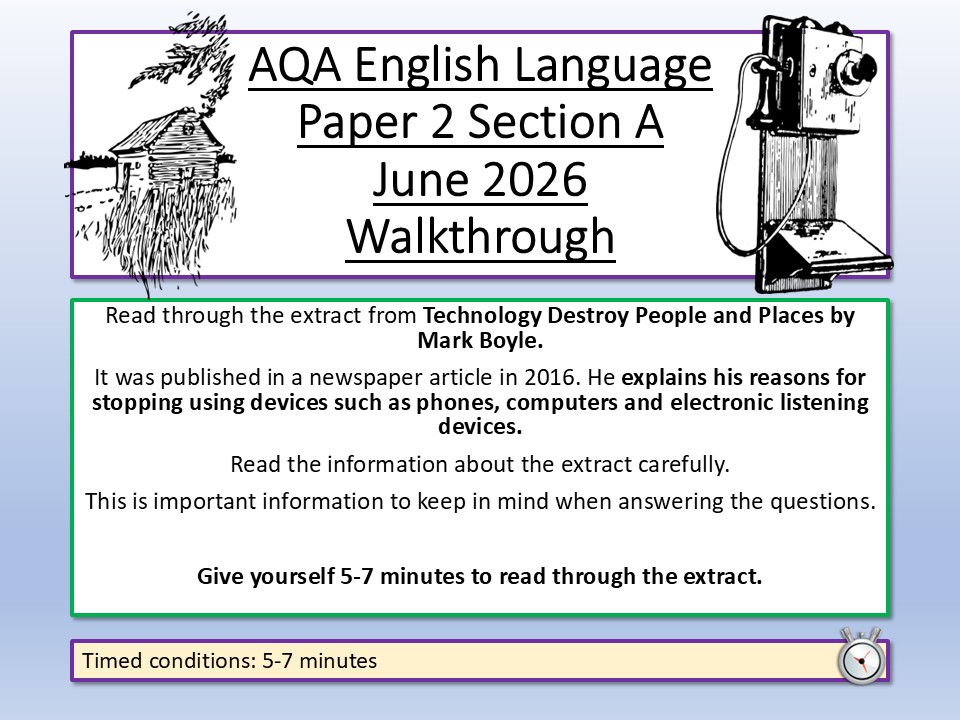 AQA English Language Paper 2 June 2026