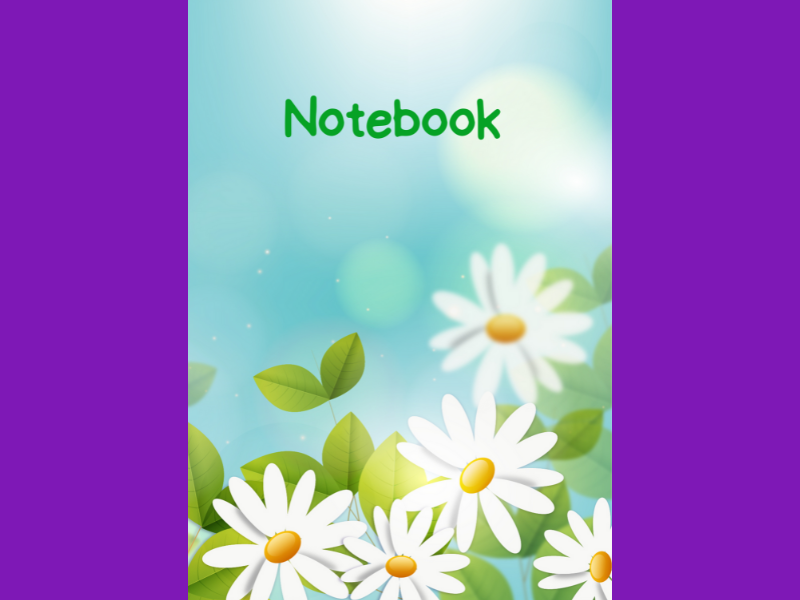 Blue Sky and White Flowers A4 Lined Notebook