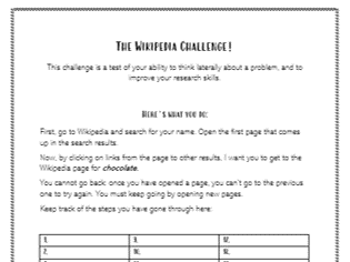 Research Task- The Wiki Challenge