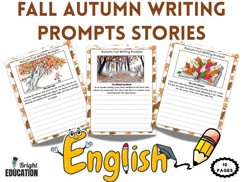 Fall Autumn Writing Prompts Stories | Creative Writing Worksheets for Elementary Students