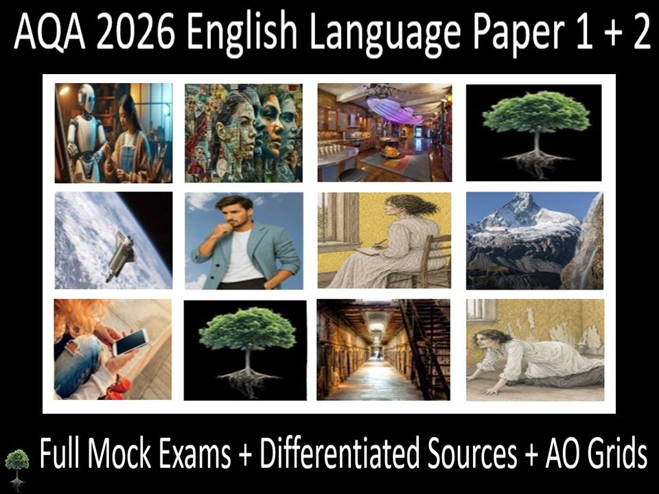 Ten AQA 2026 GCSE English Language Paper 1 & 2 Mocks | AO GRIDS