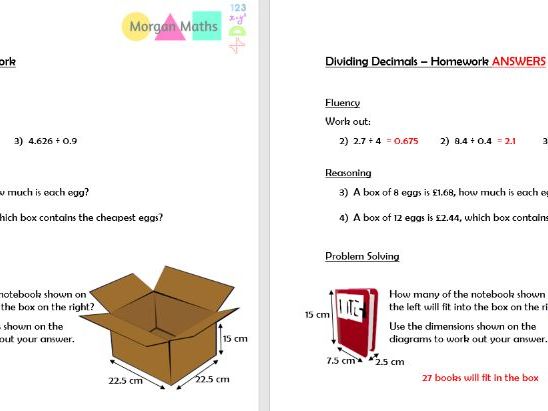Division math problems with answers picture