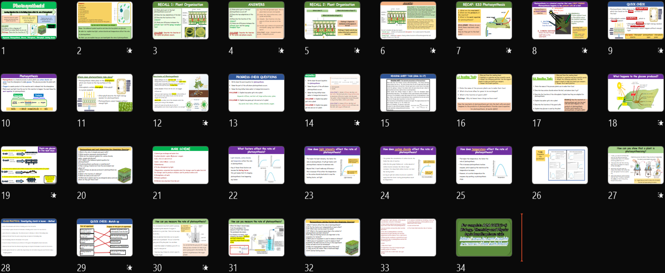 Photosynthesis AQA GCSE (9-1) Biology | Teaching Resources