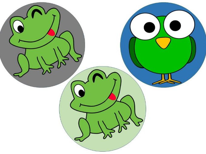 Frogs and Birds desk tags