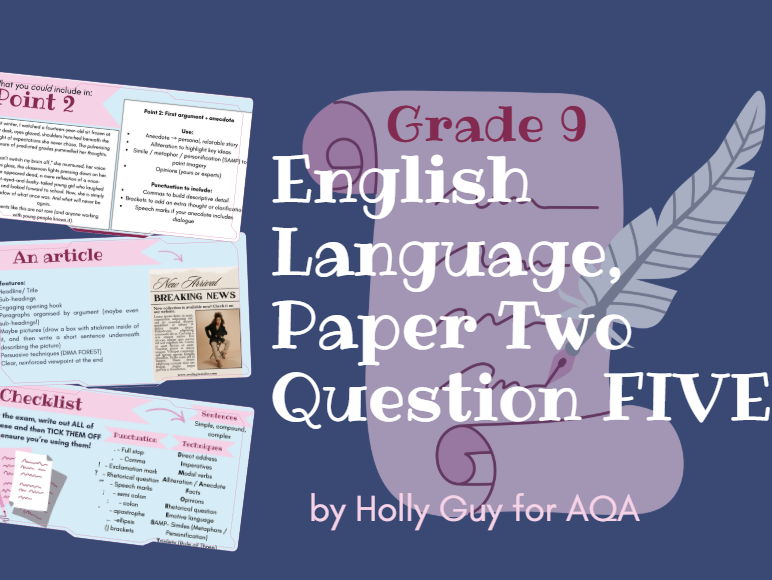 GCSE English Language – AQA Paper 2 Question 5, non fiction creative writing FULL MARKS