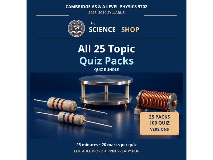 Physics 9702: All 25 Topic Quiz Packs Bundle | Cambridge AS & A Level