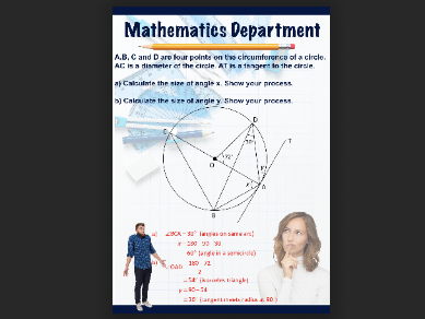 A0 Print Quality Mathematics Wall Poster: Circle Theorems