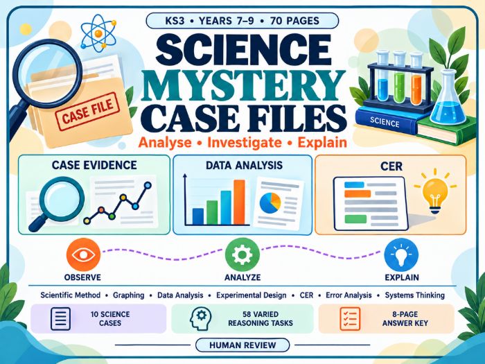 Science Mystery Case Files KS3 Years 7–9 70 Pages Scientific Investigation & Critical Thinking