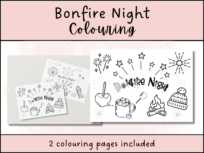 Bonfire Night Colouring and Painting Pages