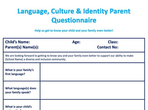 Language, Culture and Identity Feedback