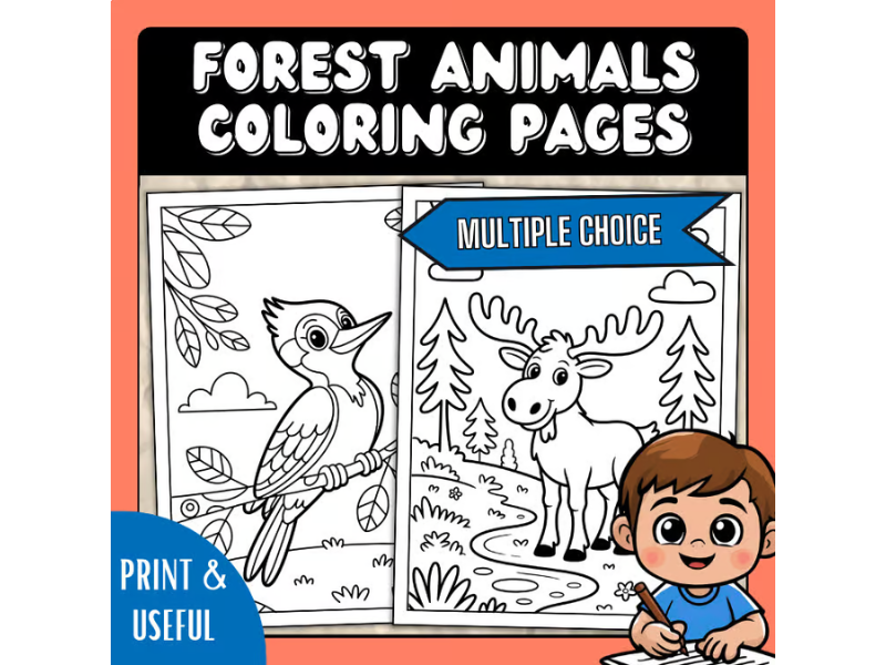 Forest Animals Coloring Pages | Forest Animal Preschool Coloring Sheets
