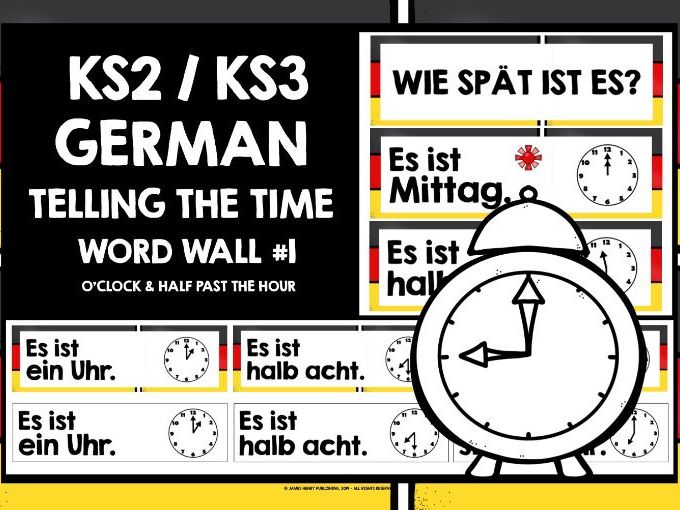 GERMAN TELLING THE TIME WORD WALL #1