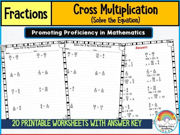 Solve the Equation through Cross Multiplication – Worksheets & Practice Activities