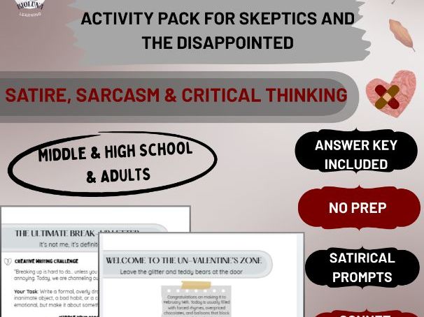 Anti-Valentine's Day Activities | Satire, Logic & Creative Writing | High School