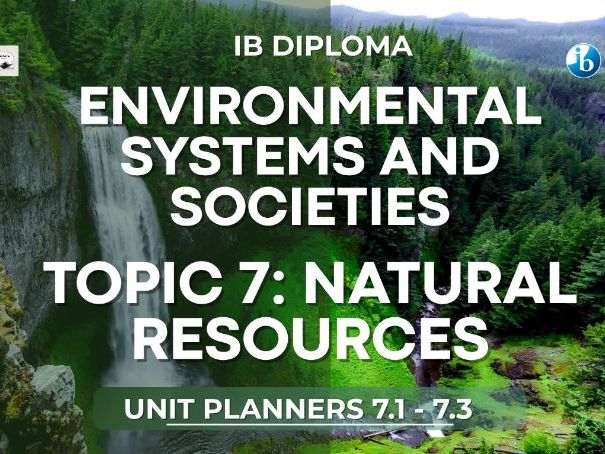 IB ESS Complete Topic 7 Natural Resources Bundle – Unit Planners 7.1 - 7.3