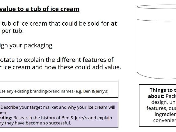 Adding value creative activity - Edexcel GCSE business studies