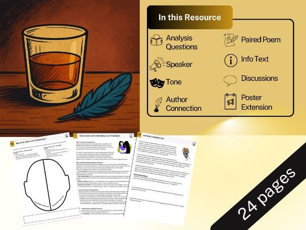 Bluebird by Charles Bukowski - Complete Lesson Plan -Worksheets/Paired Poem/More