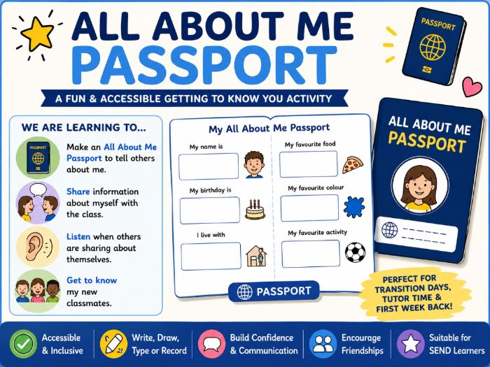 All about me passport New class | Transition
