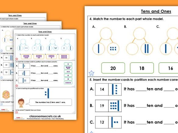 Tens and ones worksheets grade 1 pdf picture