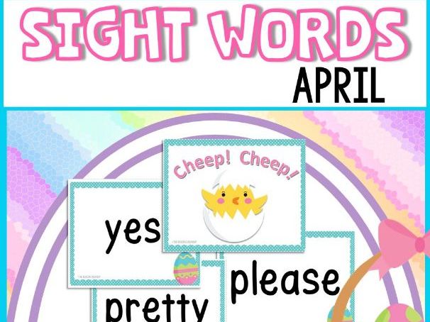 Spring Easter Eggs Sight Words Game and Flash Cards