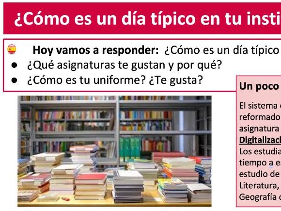 GCSE Spanish 3.1G – ¿Cómo es un día típico en tu instituto? (AQA Theme 1)
