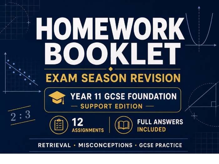 Exam Season GCSE Maths Homework - Year 11 Foundation Support - Full Answers