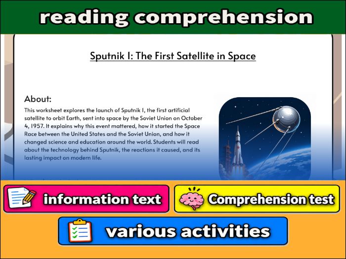 Sputnik 1: The First Satellite in Space - Comprehension 91����t & Activities