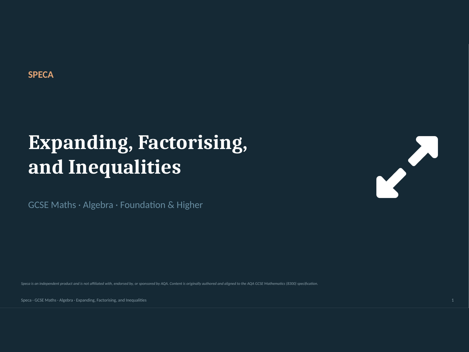 Expanding, factorising, and inequalities: complete AQA GCSE lesson bundle