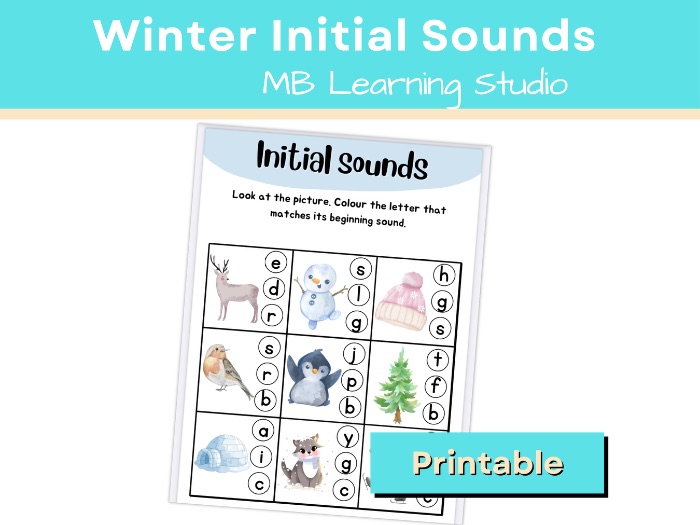 Christmas & Winter Initial Sounds Activity (Phase 2)