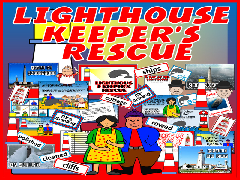 LIGHTHOUSE KEEPERS RESCUE STORY TEACHING RESOURCES EYFS KS1 READING WHALES