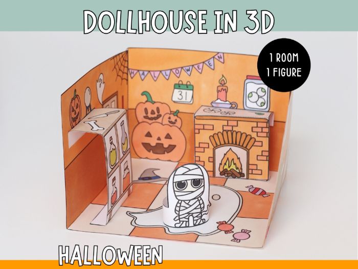 Dollhouse in 3D Craft - Halloween
