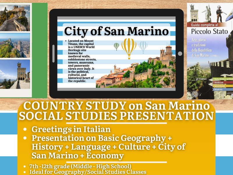 San Marino Country Study -Geography + Social Studies Presentation - South Europe
