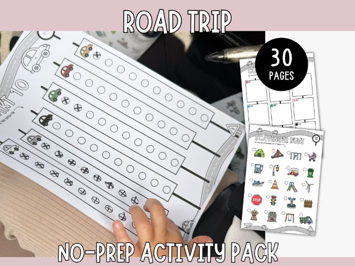 Road Trip Activity Pack for Kids - Scavenger Hunts, Games, Puzzles & Crafts