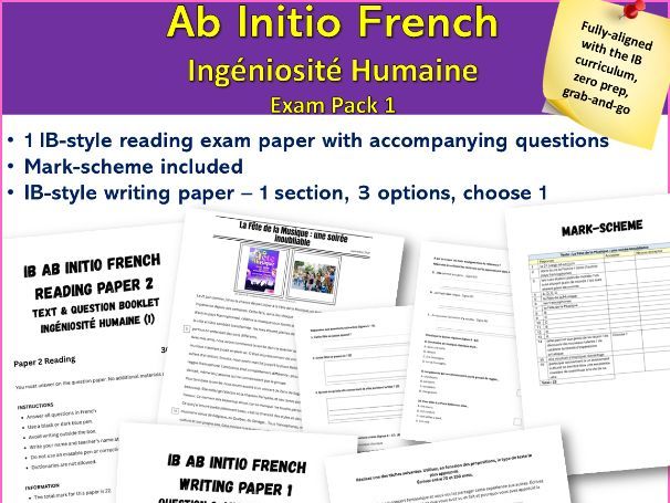 IB-style French Ab Initio–Writing & Reading Assessment | Ingéniosité Humaine (1)
